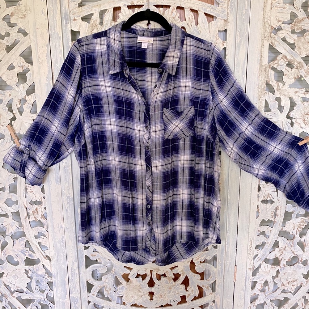 Westport 1962 Blue Button Up 1x plus